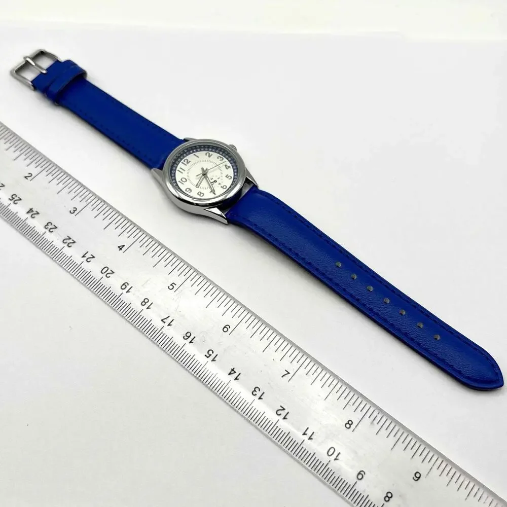 Silver & Blue Men's Watch
